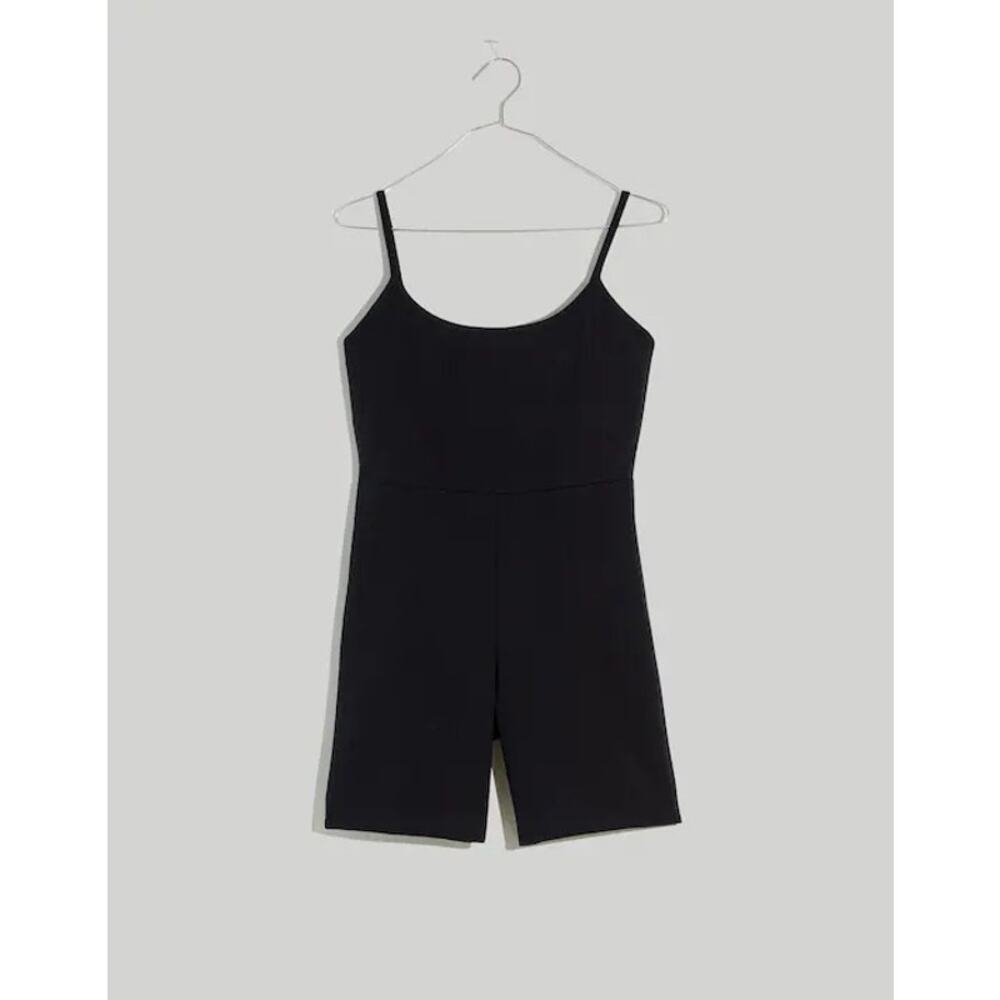Madewell MWL Black Sleeveless Romper Bike Short One Piece Stretch Cotton Size M